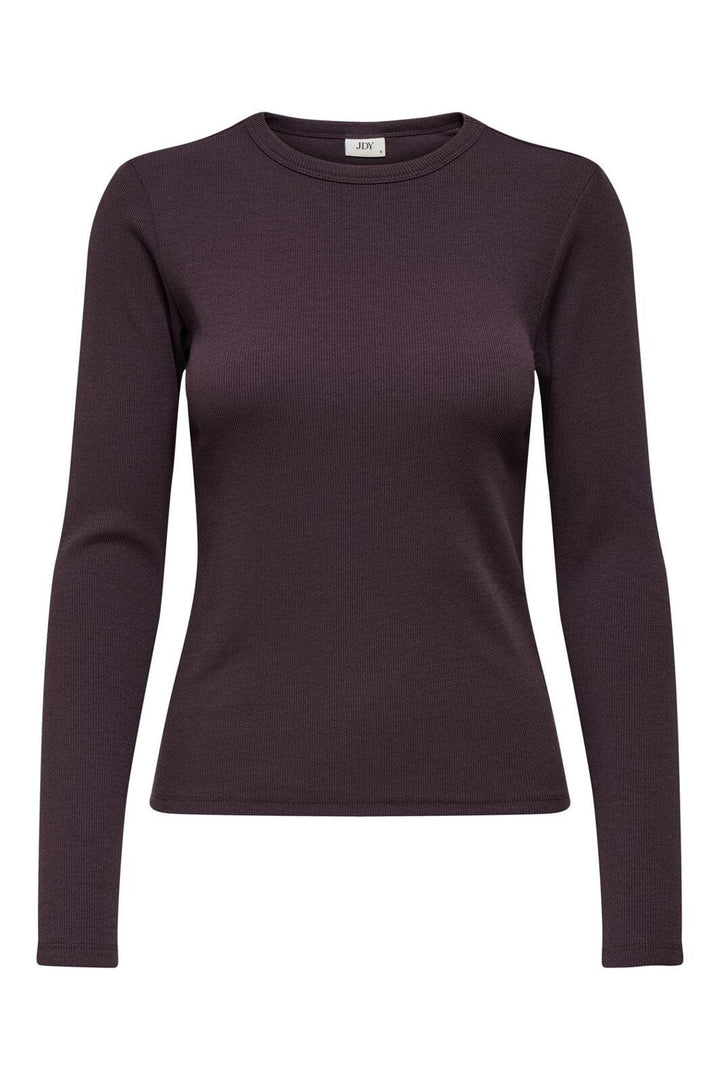 JDY - Jdysolar L/S O Neck Top Dia - 4890445 Fudge