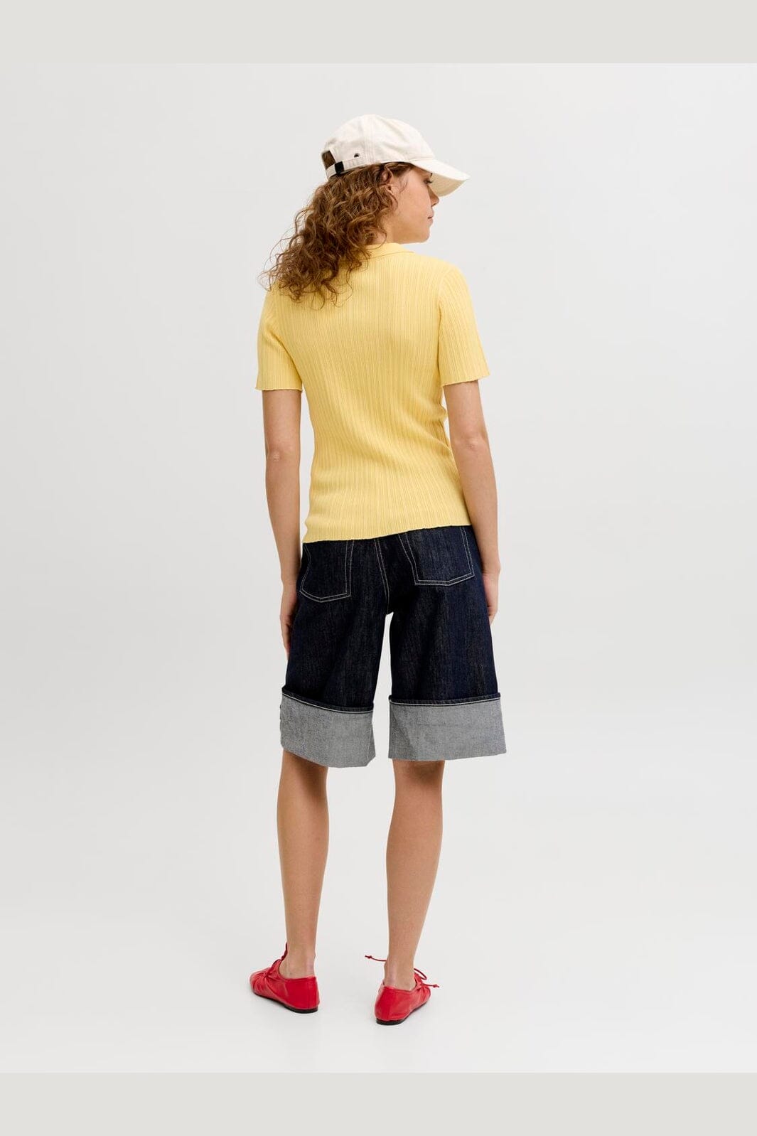 Jjxx - Jxhadley Tight Ss Polo Knit - 4916146 Sunlight