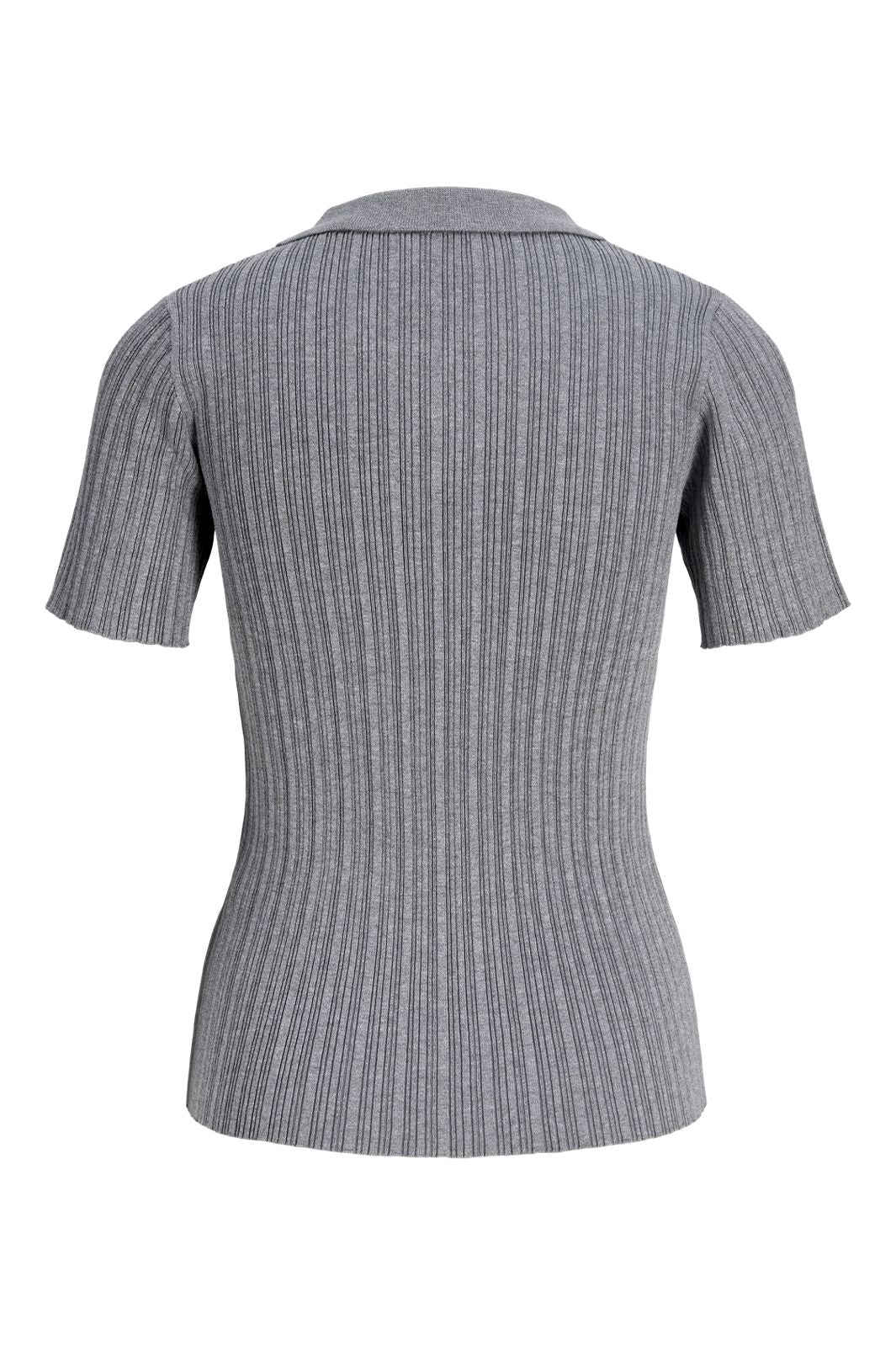 Jjxx - Jxhadley Tight Ss Polo Knit - 4916147 Medium Grey Melange