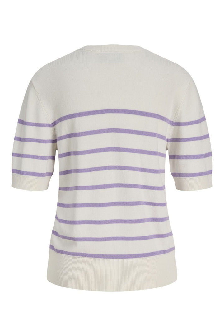 Jjxx - Jxlayla Comfy Ss Knit - 4916165 Vanilla Ice /Purple Rose