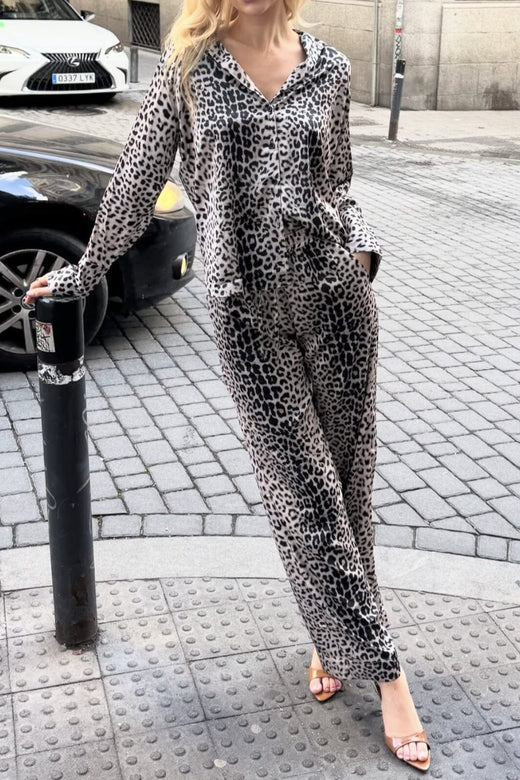 Karmamia - Lou Pants 2122 - Nude Leopard Bukser 