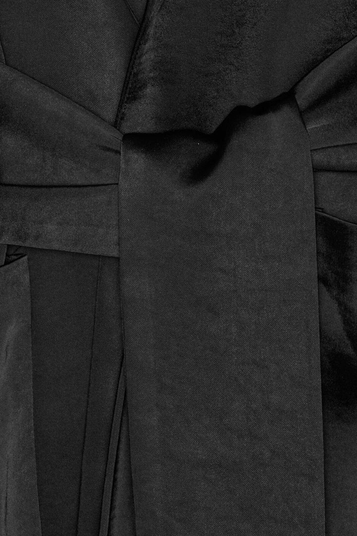 Karmamia - Rex Tie Blazer - Black Rich Satin