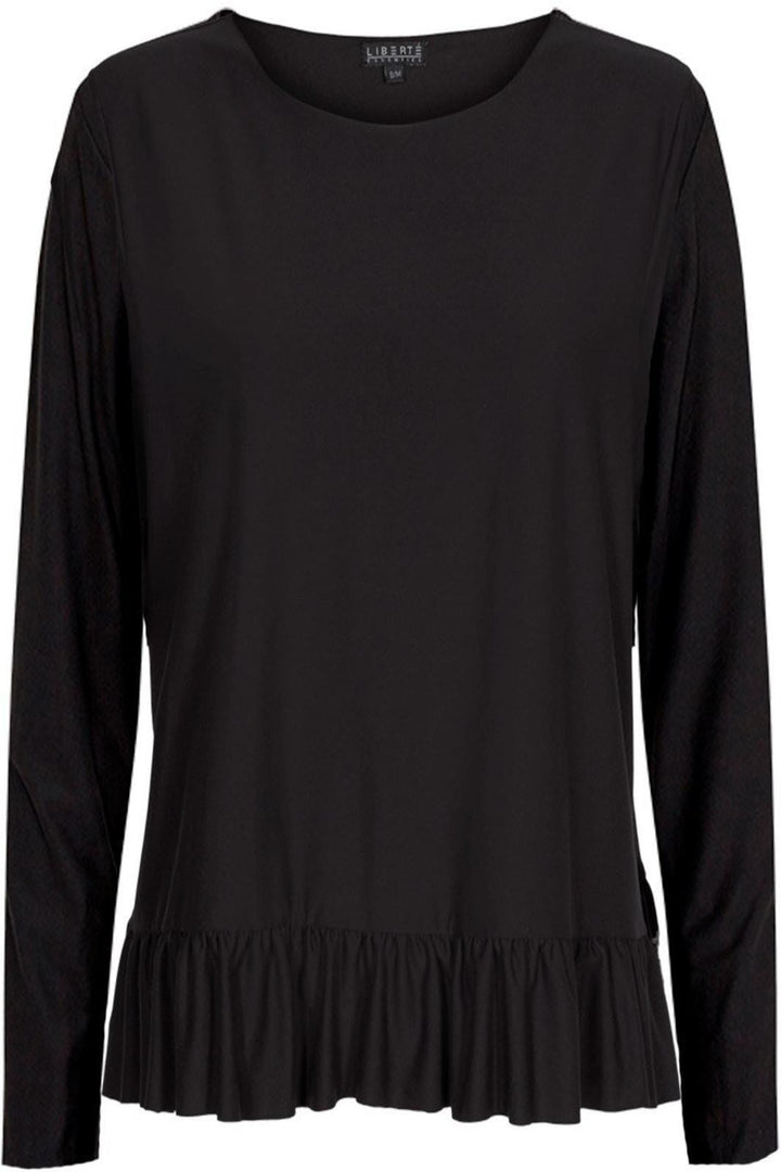 Liberte - Alma LS Frill T-shirt - Black