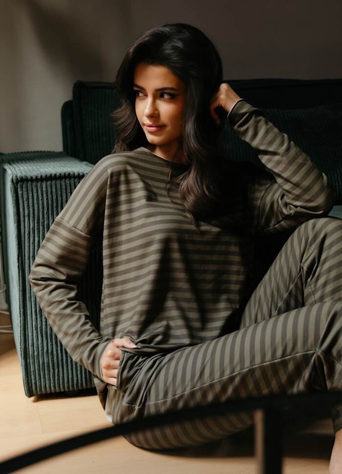 Liberte - Alma-Ls-Top (Fleece) 9354 - Beetle Stripe 