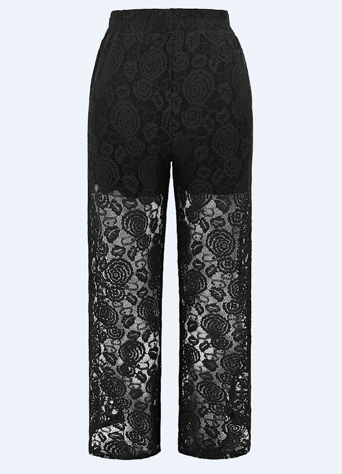 Liberte - Lacy Pants 21537 - Black Lace Bukser 
