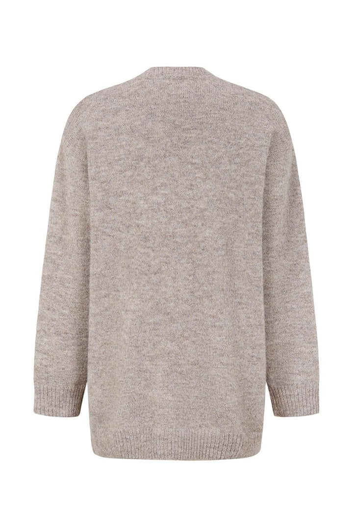 Lollys Laundry - Oaksll Knit Cardigan Ls 26542-5004 -  55 Taupe
