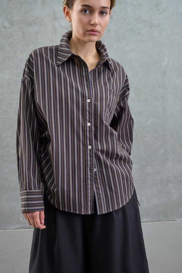 Love & Divine - Love1442-1 20572 - 830 - Brown Stripe Skjorter 