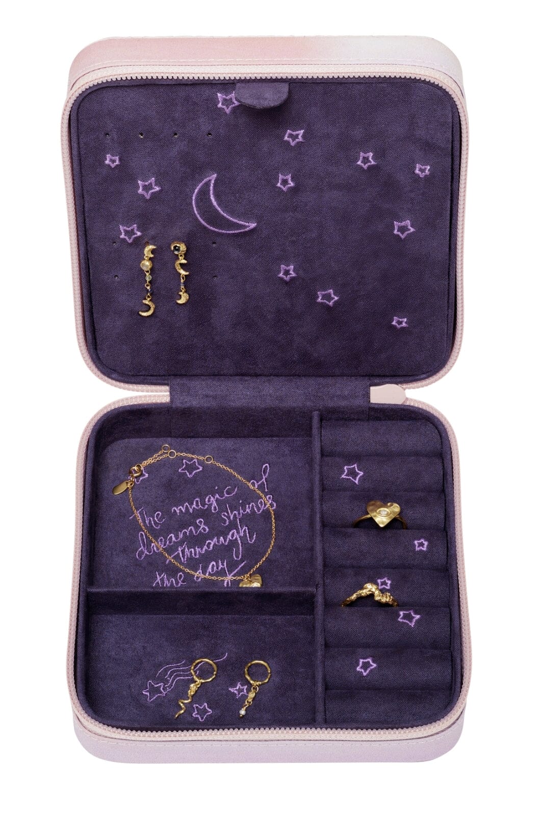 Maanesten - Jewelry Box Moon And Stars Rose  - 100% Recycled Polyester 