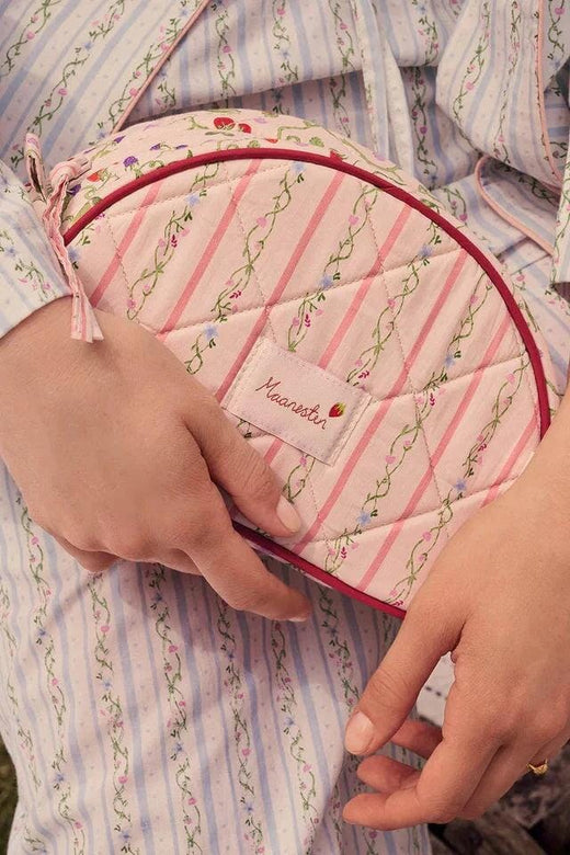 Maanesten - Makeup Bag Medium Summer Stripes Peach - 4113 Toilettasker 