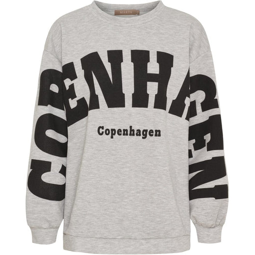 Marta Du Chateau - Mdchibiscus Sweatshirt 22659 - Grey/Black Sweatshirts 