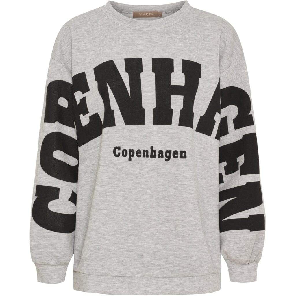 Marta Du Chateau - Mdchibiscus Sweatshirt 22659 - Grey/Black Sweatshirts 