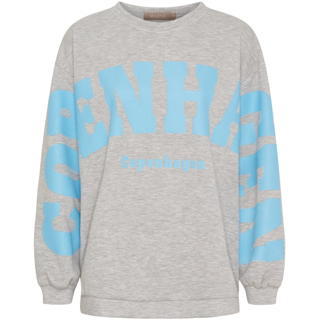 Marta Du Chateau - Mdchibiscus Sweatshirt 22659 - Grey/Skyblue Sweatshirts 