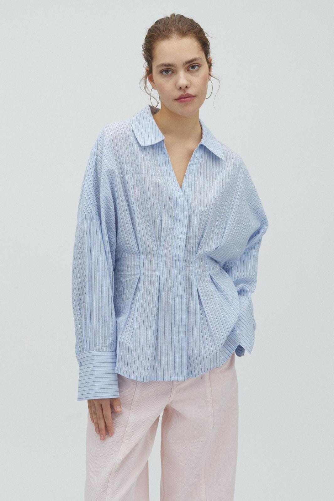 MbyM - Isidor-M 63481221 - U42 - Light Blue White Stripe Skjorter 