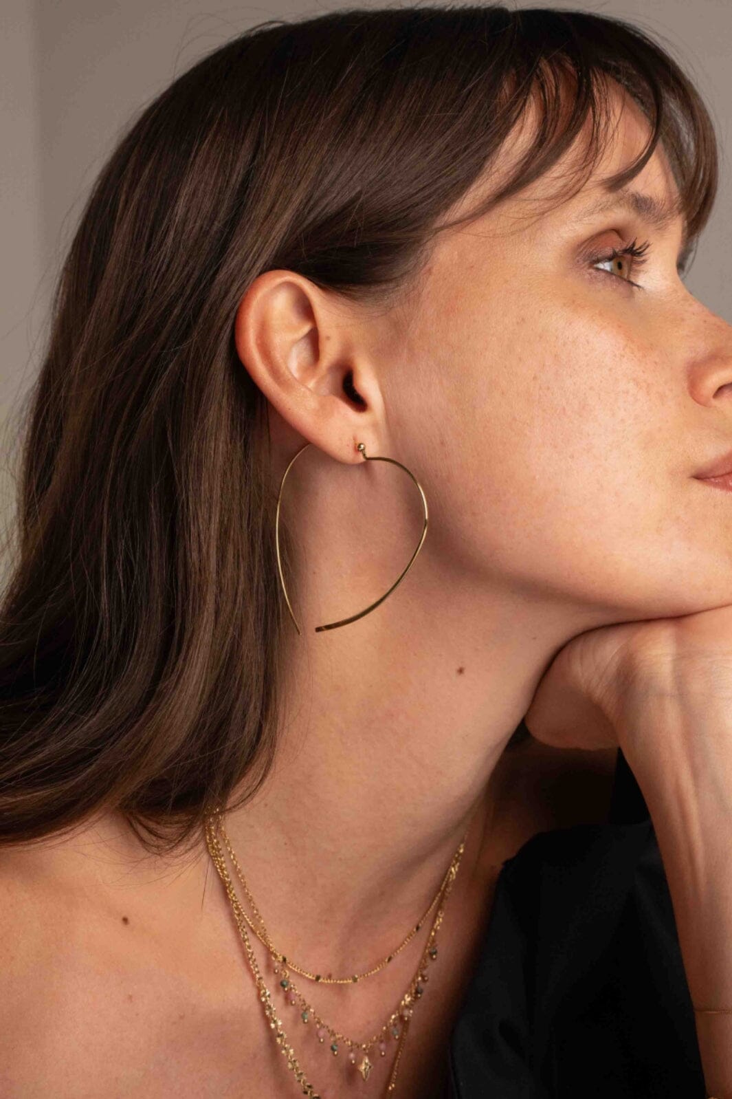 Mellow Moon - Hoop Earrings Aona Bs1493e0580 - Forgyldt