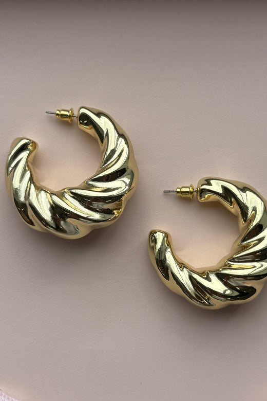 Mellow Moon - Rose Earring - Forgyldt Øreringe 