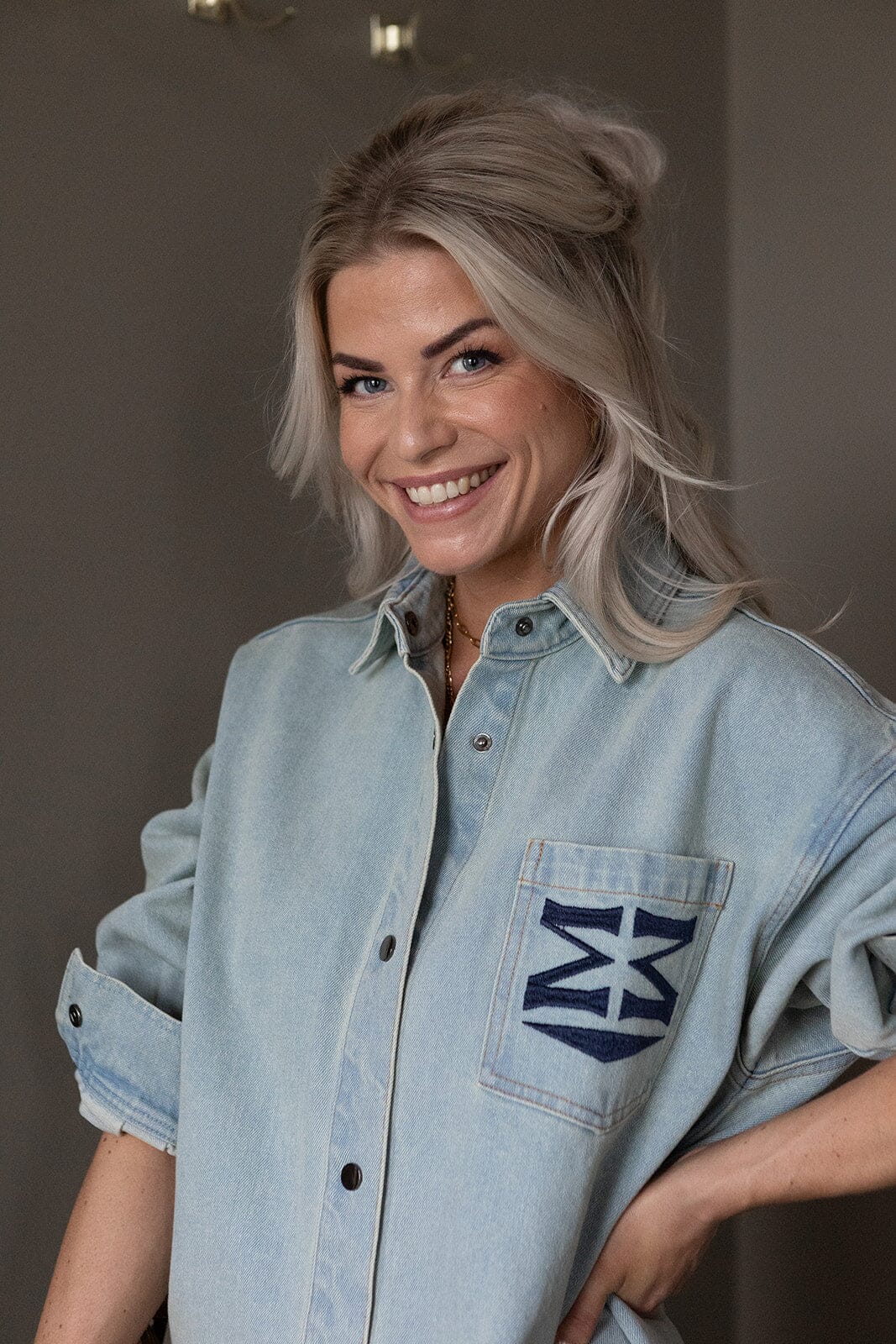 Molly & My X Melanie Due - Melanie D Denim Jacket 167365 - 948 - Faded Denim Kjoler 