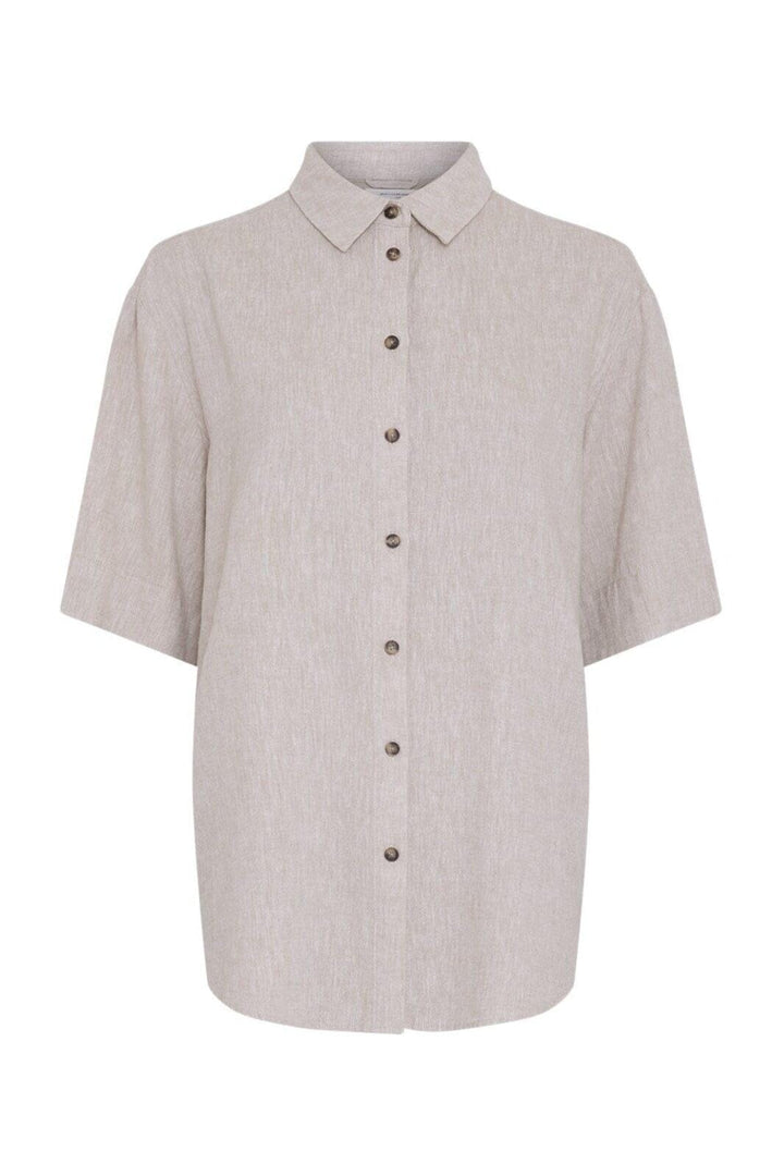 MSCH Copenhagen - Mschviana Ginia 3/4 Shirt 19654 - Sand Melange Skjorter 