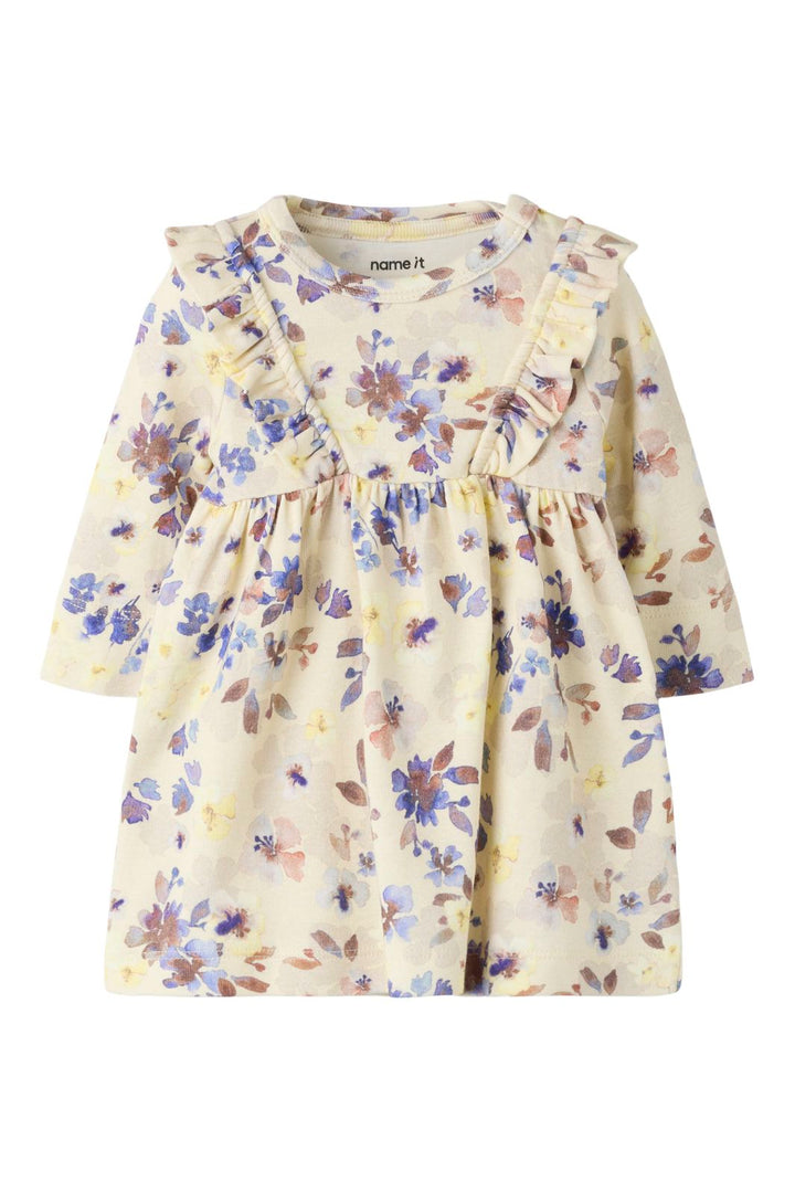 Name It - Nbfflora Ls Dress - 5102552 Almond Milk