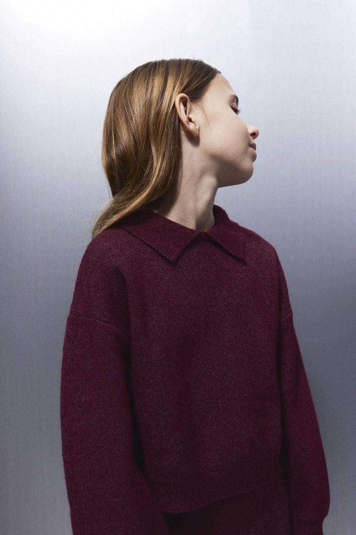 Name It - Nkfsonia Ls Polo Knit - 4889774 Burgundy