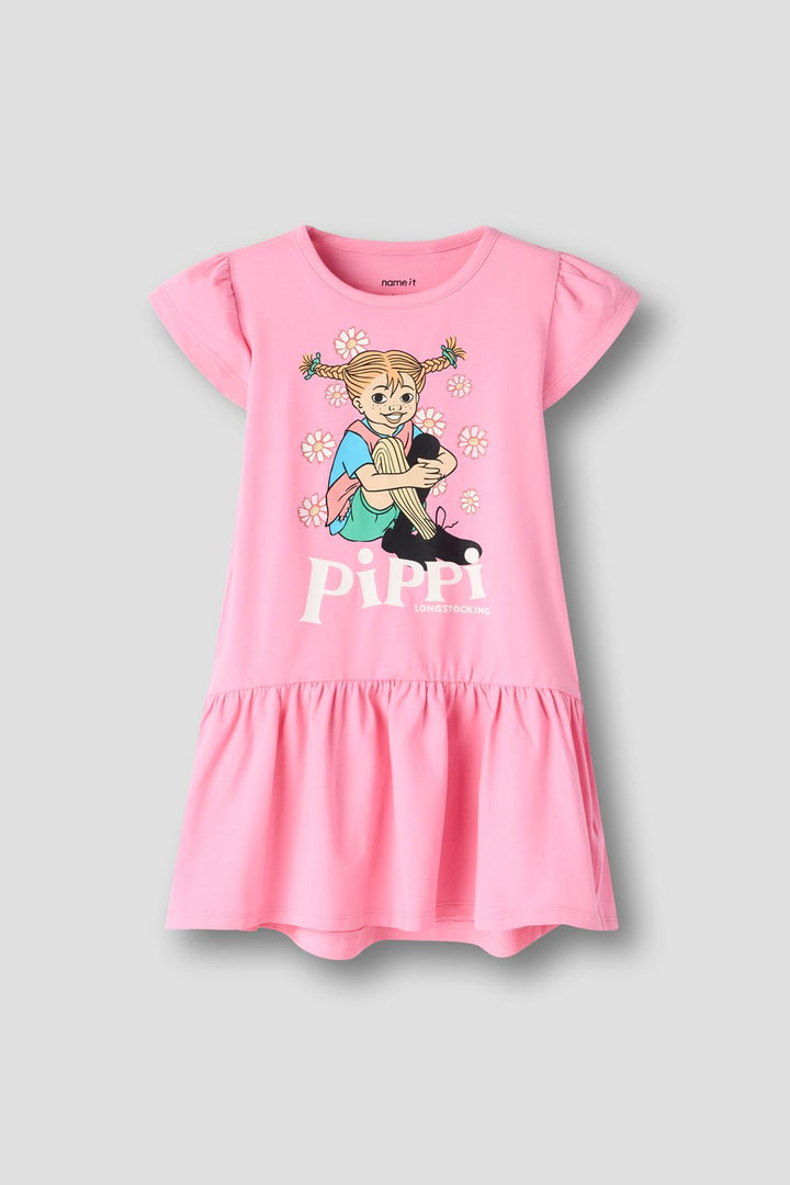 Name It - Nmfamea Pippi Ss Dress Sky - 5089247 Pink Drink