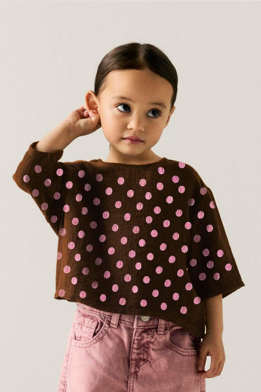 Name It - Nmfnina 3/4 Rlx Top - 5075417 Chocolate Plum