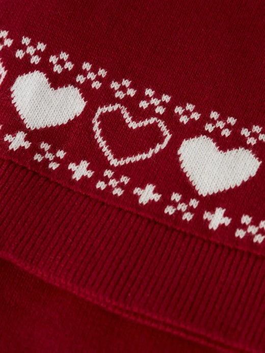 Name It - Nmnrismas Knit Hat - 4913638 Jester Red Hearts Huer 