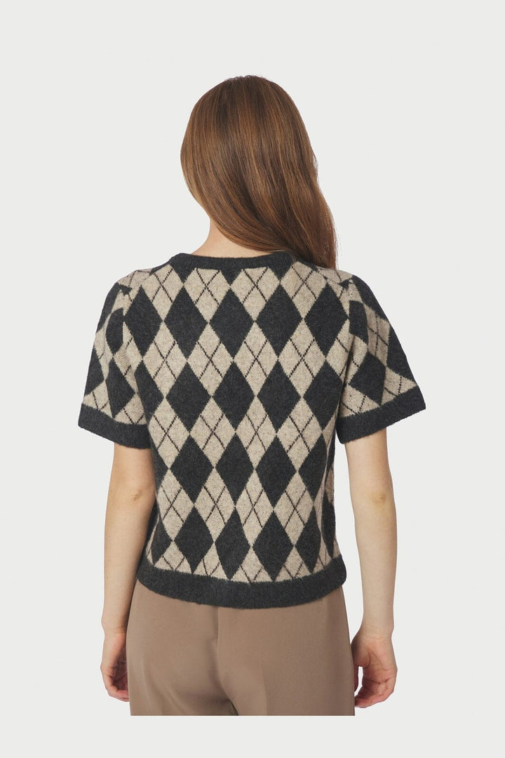 Neo Noir - Allestar Check Knit Cardigan 165729 - 123 - Beige
