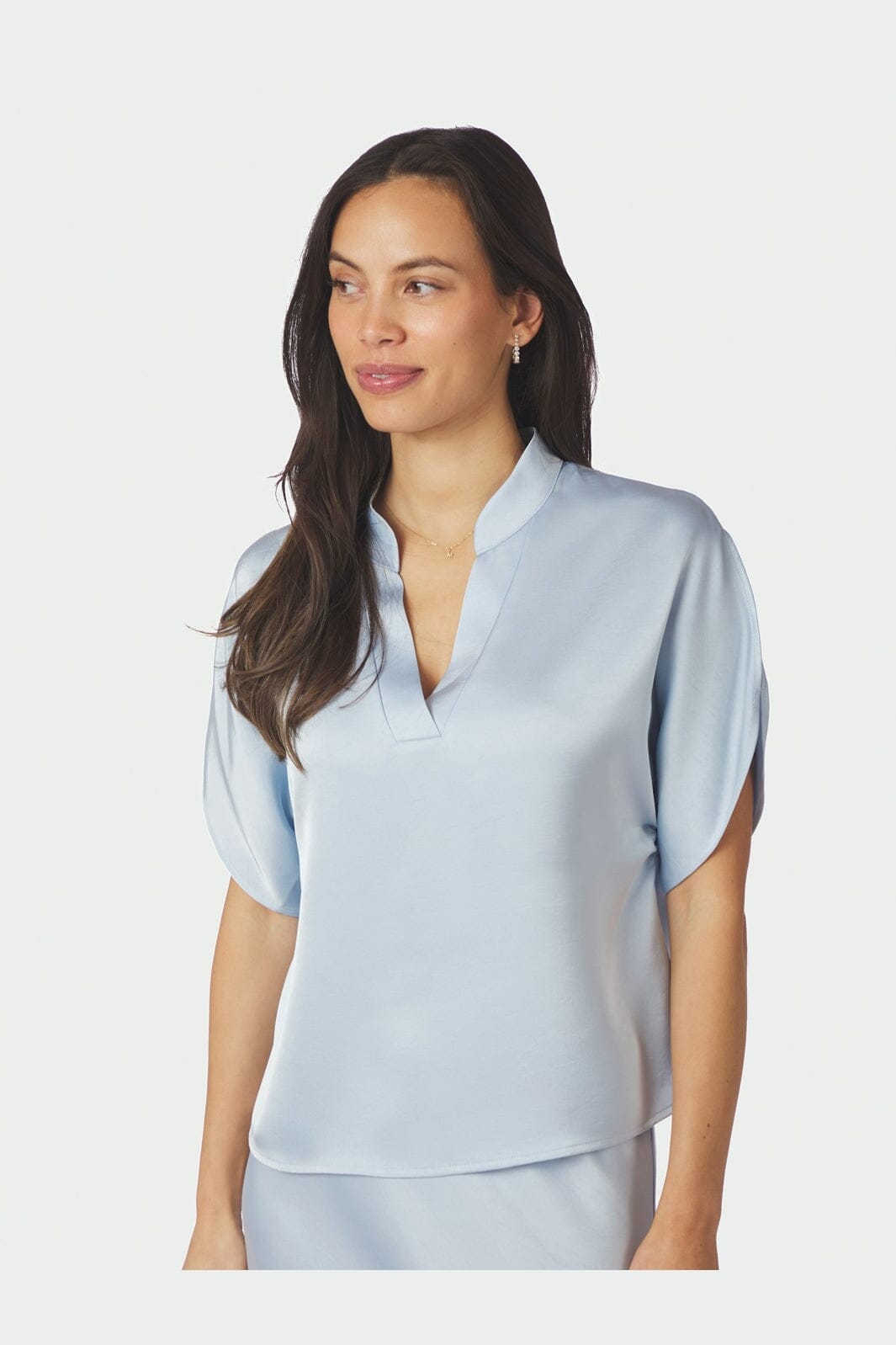 Neo Noir - Anelle Heavy Sateen Blouse 168286 - 145 - Light Blue