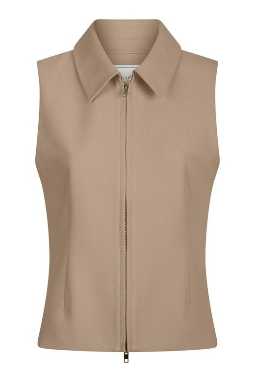 Neo Noir - Annabella Structure Waistcoat 165355 - 811 - Dark Taupe