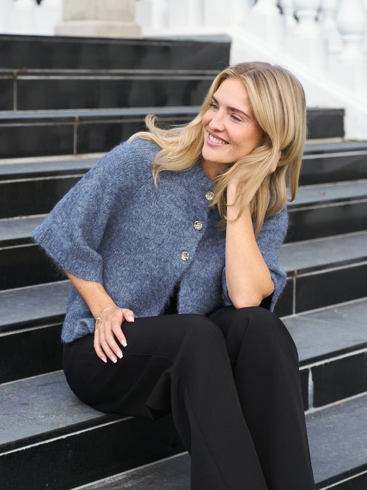 Neo Noir - Benuta Fluffy Knit Cardigan 165816 - 407 - Smoke Blue Cardigans 