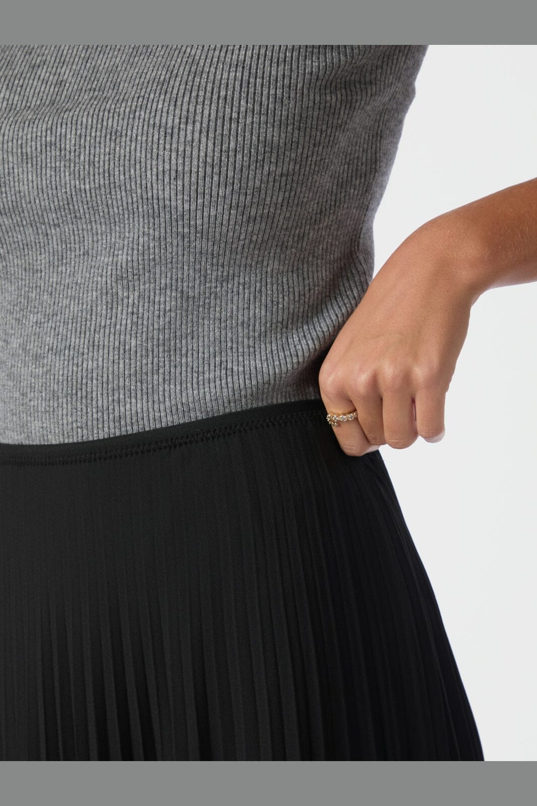 Neo Noir - Boni Simple Plisse Skirt 166495 - 100 - Black