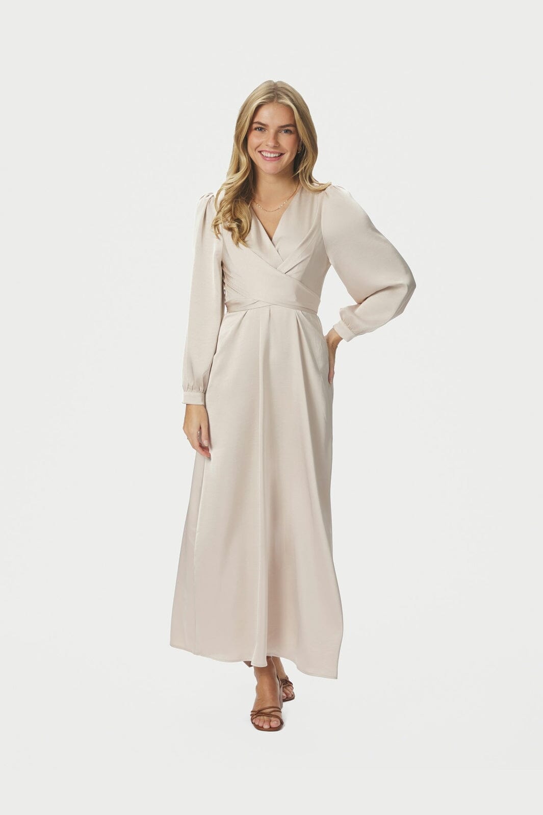 Neo Noir - Bretti Heavy Sateen Dress 168431 - 720 - Champagne