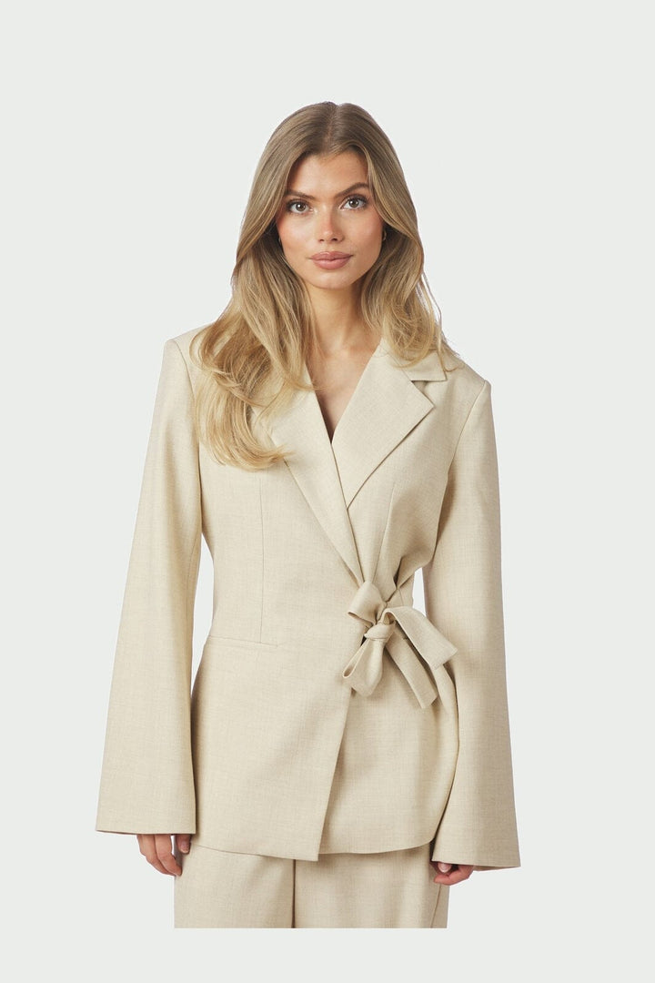 Neo Noir - Carmia Melange Tie Blazer 168227 - 976 - Beige Melange