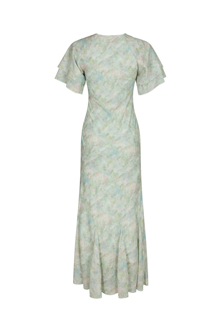 Neo Noir - Celesse Print Chiffon Dress 167704 - 154 - Light Green