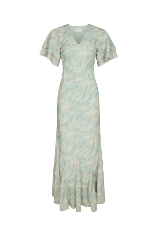 Neo Noir - Celesse Print Chiffon Dress 167704 - 154 - Light Green