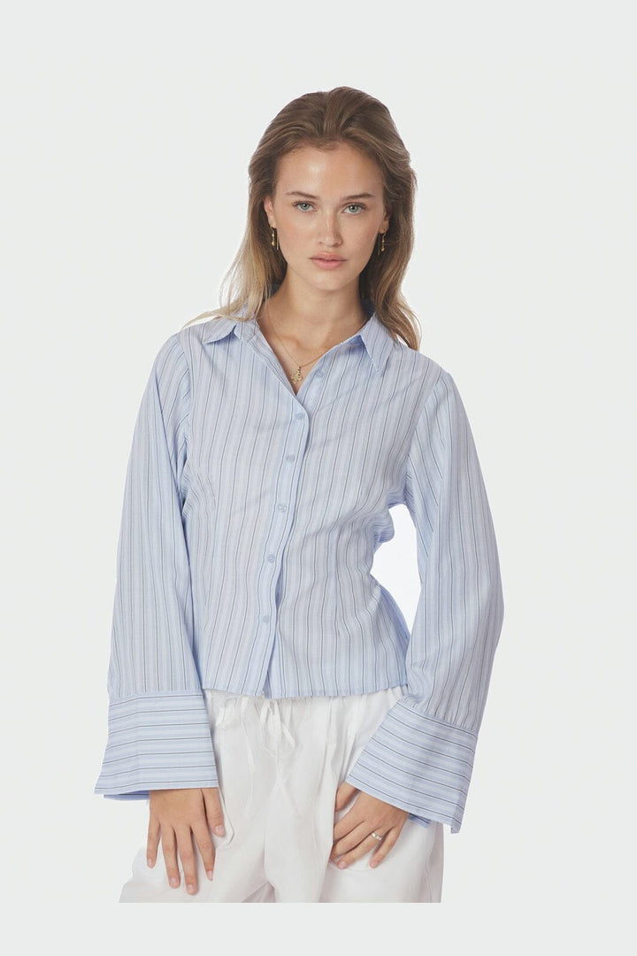 Neo Noir - Clarida Double Stripe Shirt 168388 - 145 - Light Blue