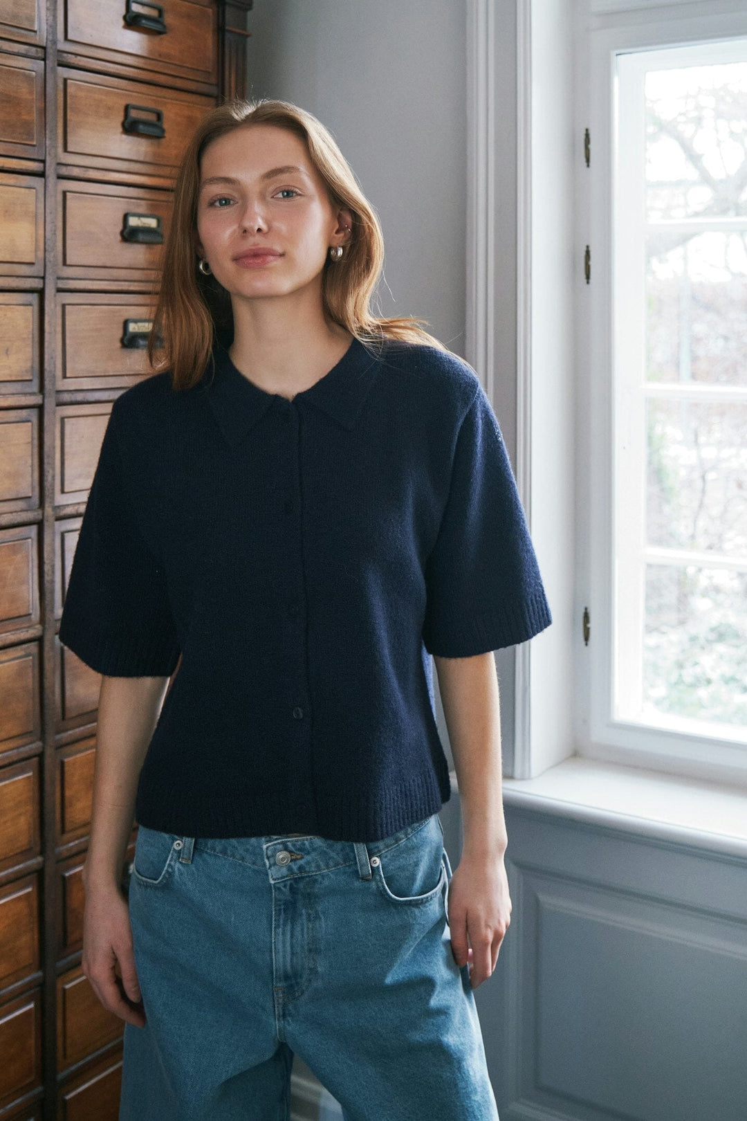 Neo Noir - Cunna Knit Blouse 166251 - 141 - Navy Cardigans 