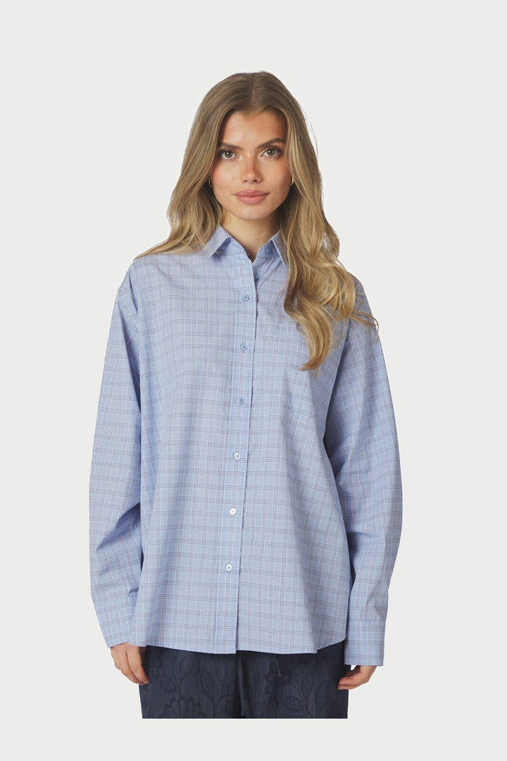 Neo Noir - Dalma Triple Check Shirt 168624 - 145 - Light Blue