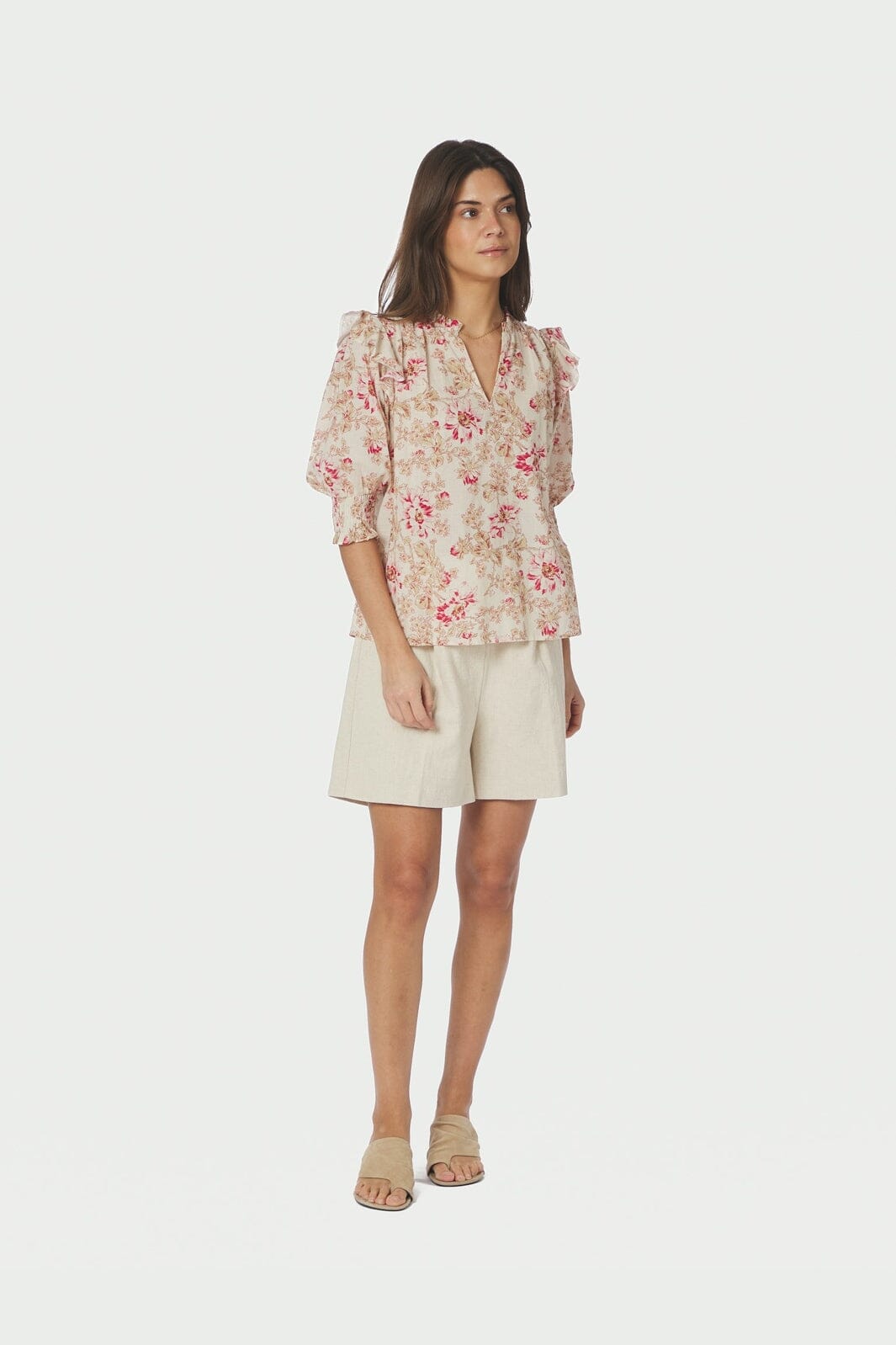 Neo Noir - Davina Flower Blouse 168297 - 165 - Rose