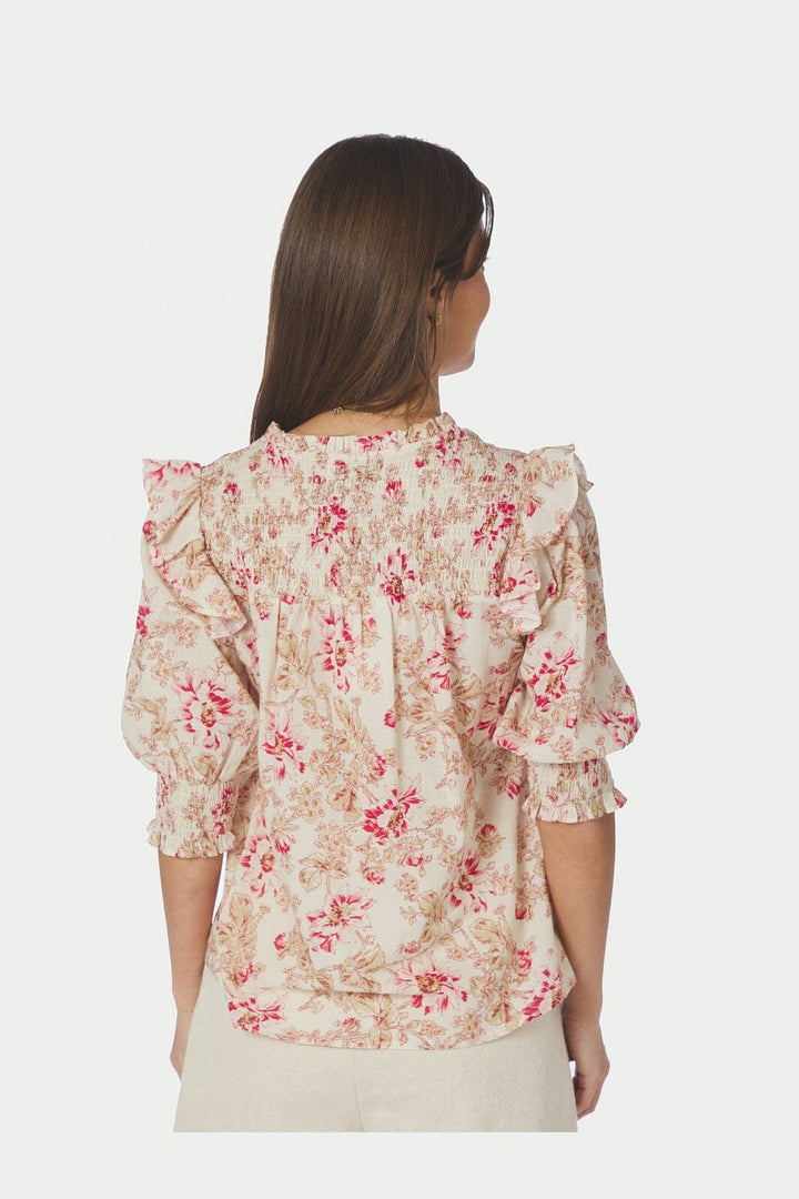 Neo Noir - Davina Flower Blouse 168297 - 165 - Rose