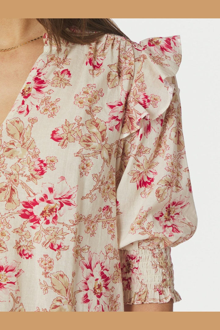 Neo Noir - Davina Flower Blouse 168297 - 165 - Rose