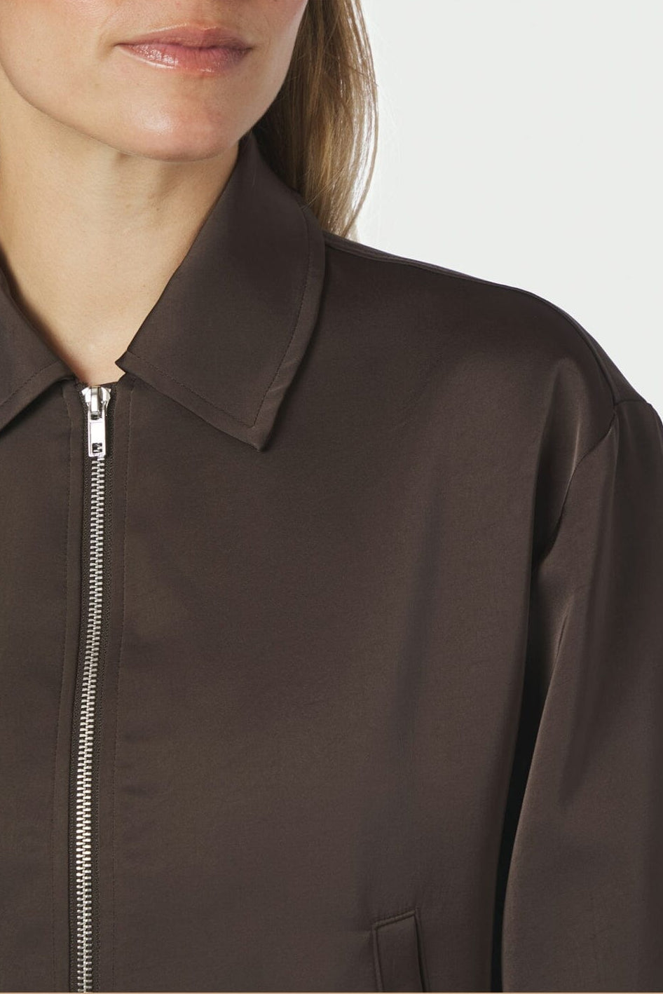 Neo Noir - Denielle Heavy Sateen Jacket 167474 - 676 - Dark Brown
