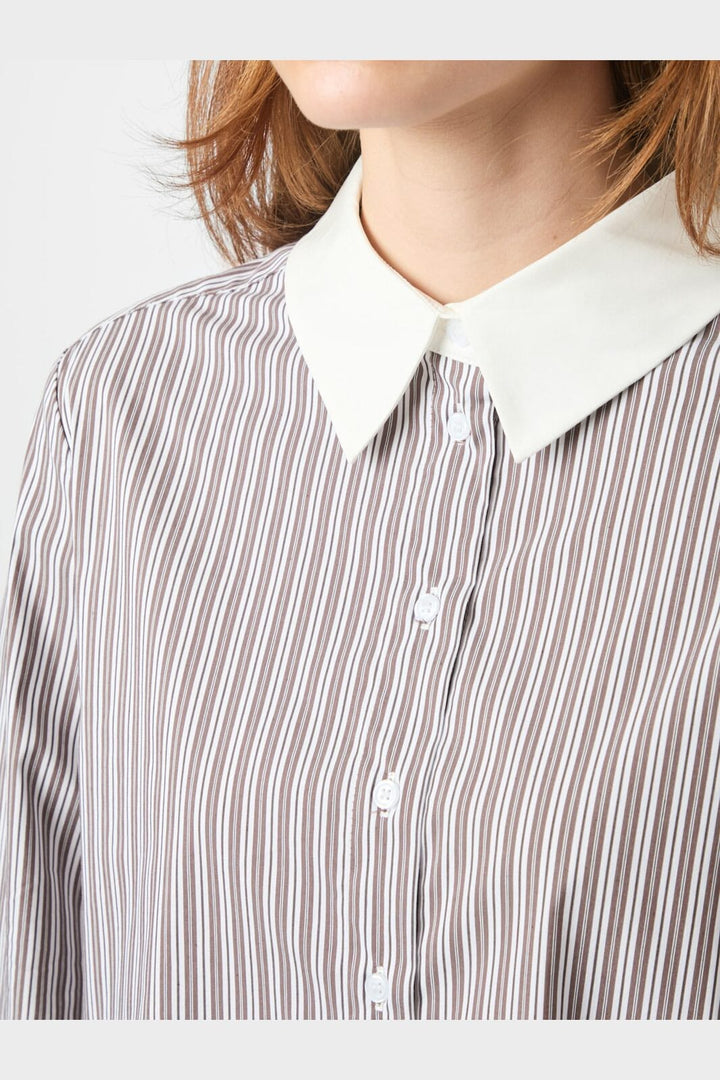 Neo Noir - Dranila Stripe Shirt 165982 - 210 - Brown