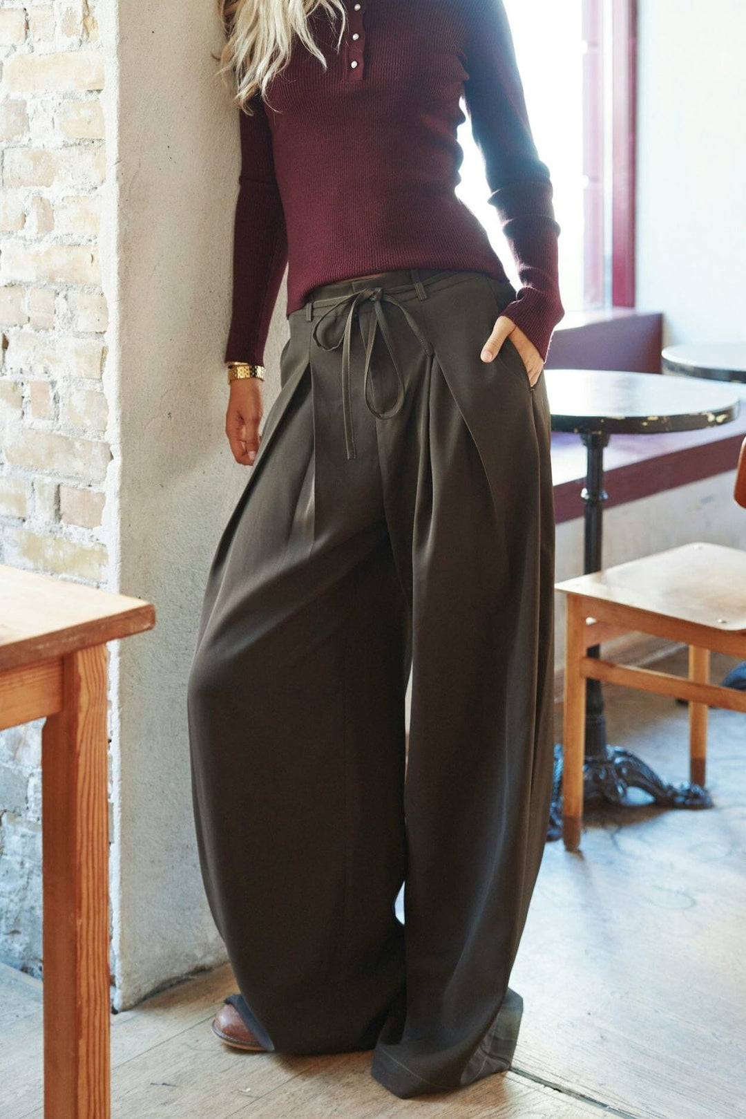 Neo Noir - Eddina Woven Pants 170464 - 676 - Dark Brown Bukser 