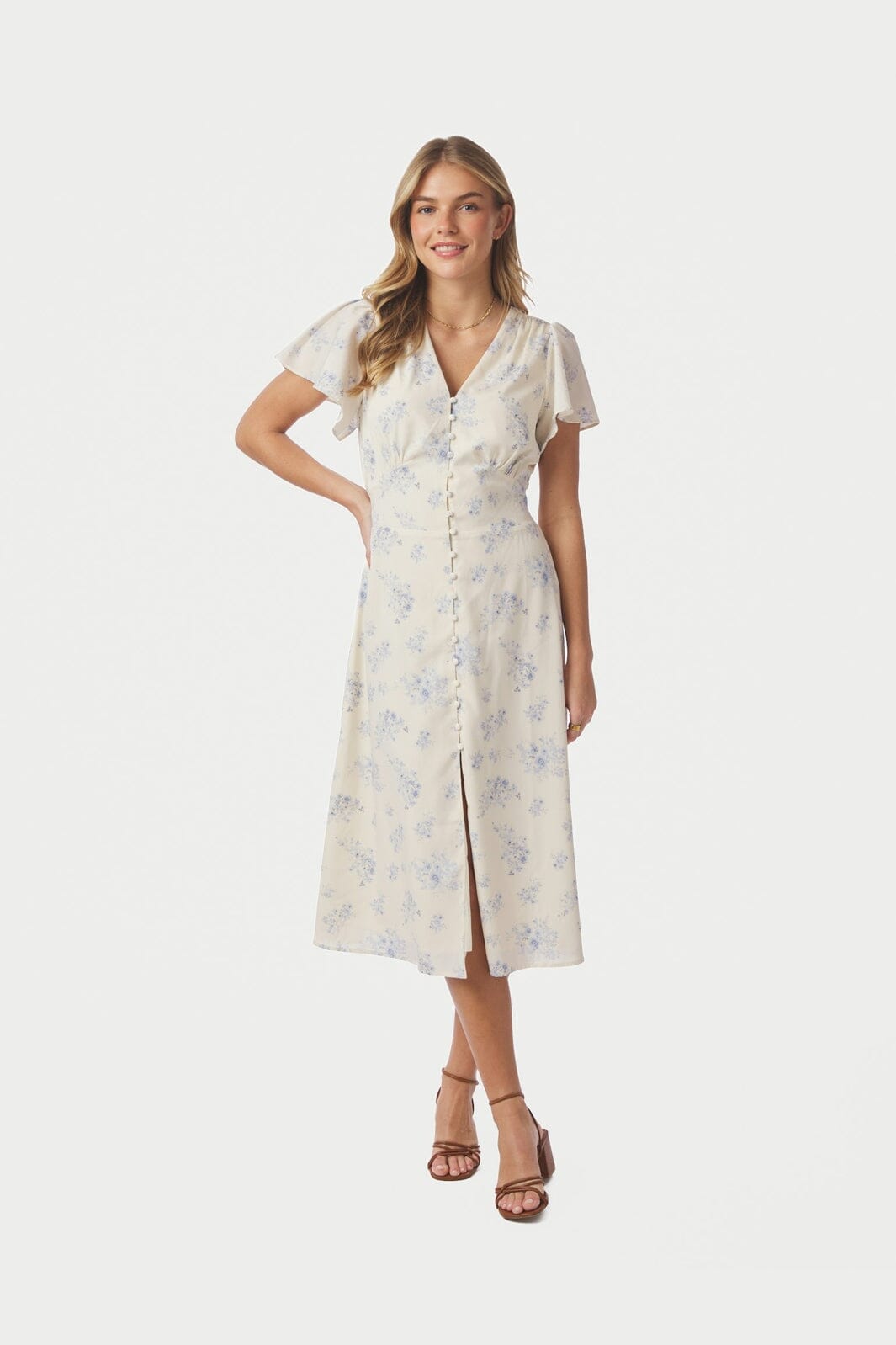 Neo Noir - Eleni Delicate Flower Dress 168875 - 122 - Creme