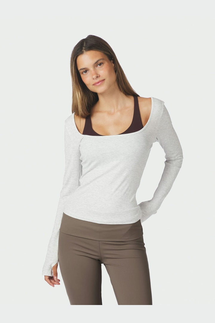 Neo Noir - Elin Jersey Blouse 168341 - 103 - Light Grey Melange