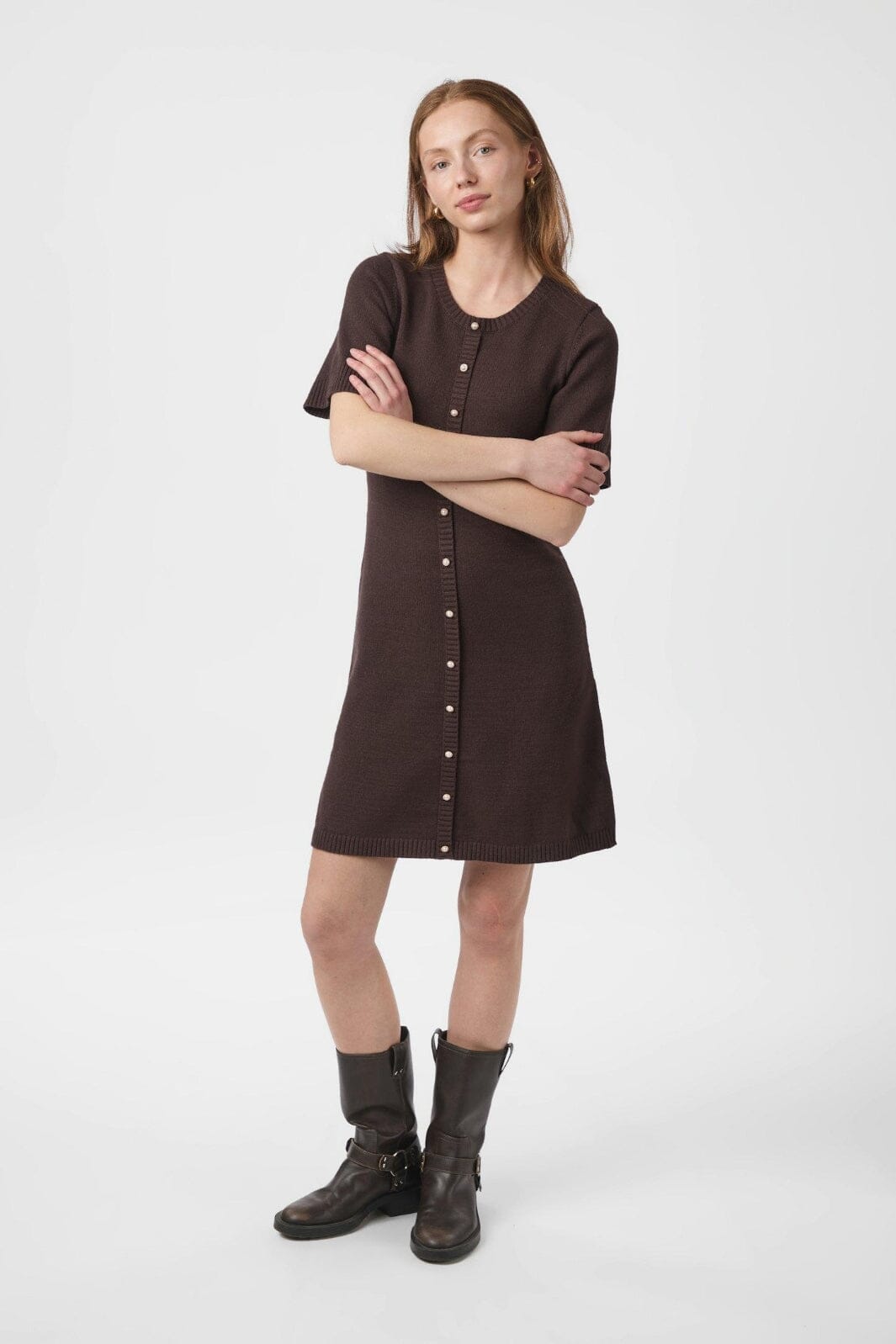 Neo Noir - Elise Knit Dress 163646 - 210 - Brown