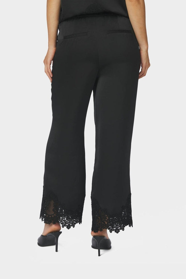 Neo Noir - Emery Heavy Sateen Lace Pants 170662 - 100 - Black