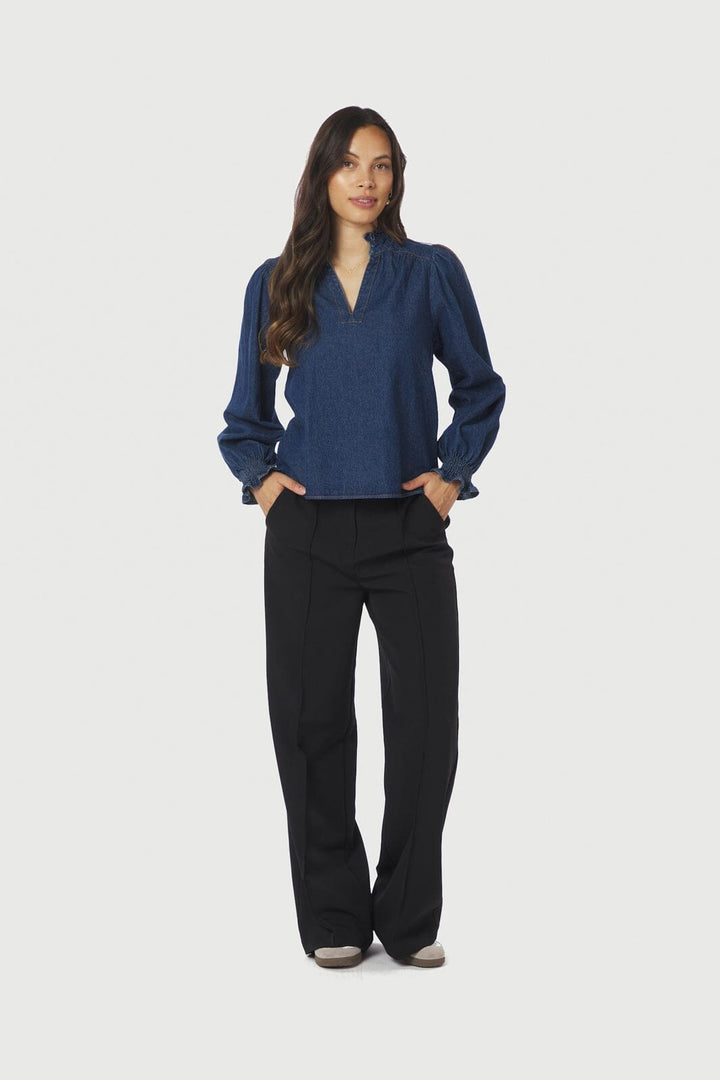 Neo Noir - Emmeline Denim Blouse 164434 - 534 - Dark Blue