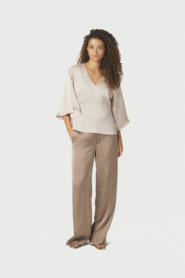 Neo Noir - Emmett Heavy Sateen Pants 164136 - 811 - Dark Taupe